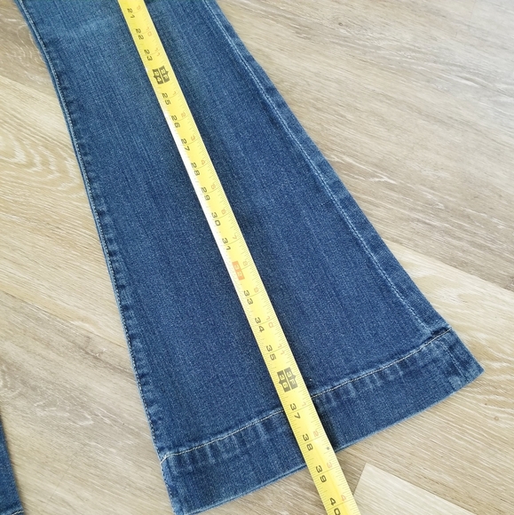 Hudson Vintage Low Rise Wide Leg Flare Women's Y2K Blue Jeans Flap Pockets sz 26 - Picture 10 of 14